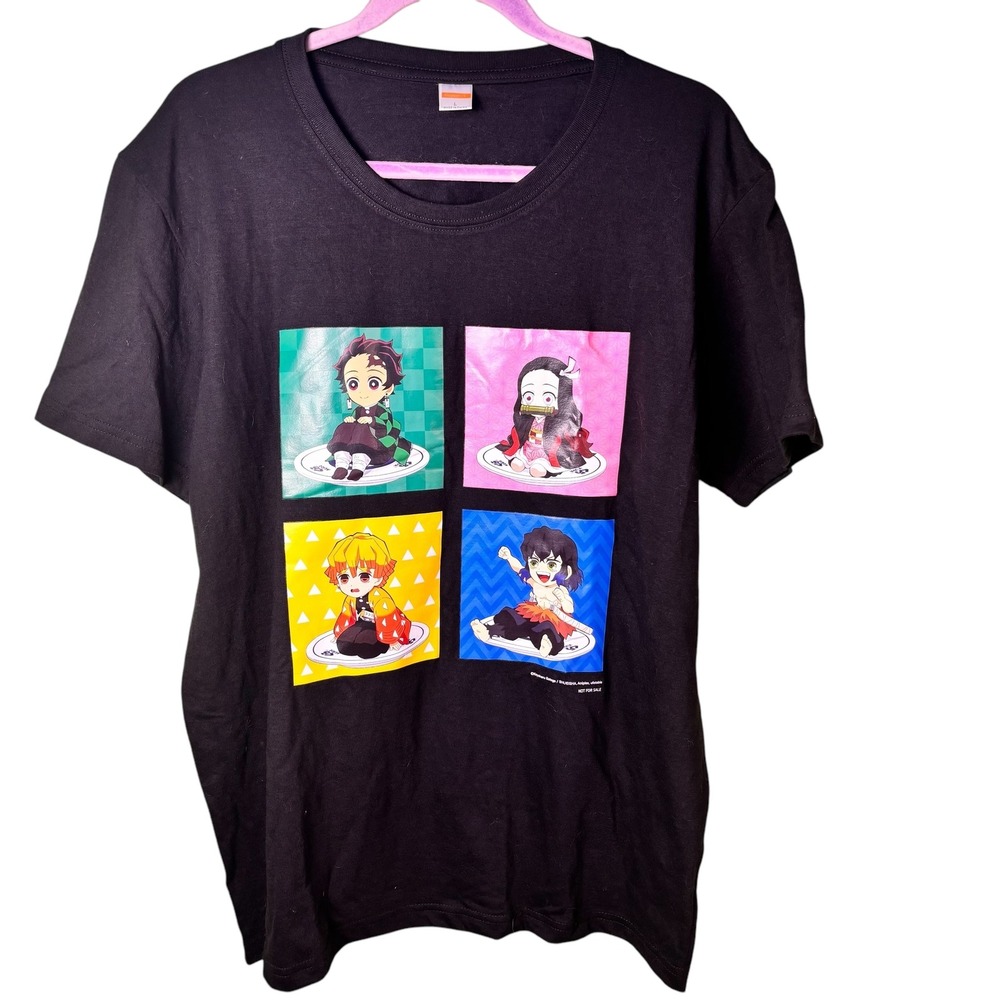 Demon Slayer Anime x Kura Revolving Sushi‎ Bar Black Graphic Tee Large
